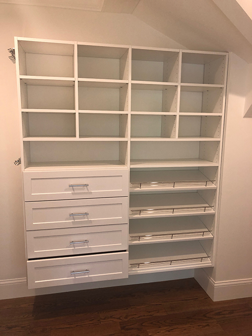 Built-in closet shelves