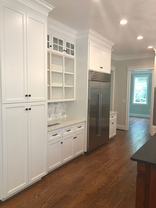 Kitchen cabinets and hardwood floors